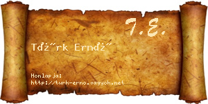 Türk Ernő névjegykártya